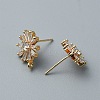 Brass Pave Clear Cubic Zirconia Stud Earrings Finding FIND-WH0152-97-2