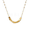 304 Stainless Steel Geometric Square Beaded Pendant Dapped Chain Necklaces for Women WG5ACA6-02-2
