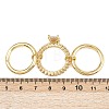 Brass Micro Pave Cubic Zirconia Plain Band Finger Rings for Women RJEW-P160-01E-G-6