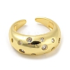 Brass Micro Pave Cubic Zirconia Open Cuff Ring RJEW-C033-15G-2