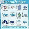 12Pcs 6 Styles Animals Handmade Porcelain Beads PORC-PA0001-59-2
