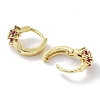Brass Pave Cubic Zirconia Hoop Earrings EJEW-L269-123G-3