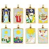 8Pcs 8 Styles Tarot 304 Stainless Steel Enamel Pendants STAS-DC0017-30-1