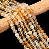 Natural Yellow Hematoid Quartz Round Beads Strands G-F266-09-6mm-1