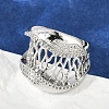 Brass Micro Pave Clear Cubic Zirconia Open Cuff Rings for Women RJEW-A059-05P-5