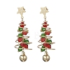 Brass Imitation Austrian Crystal Dangle Stud Earrings EJEW-TA00737-2