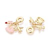 Brass Micro Pave Clear Cubic Zirconia and Enamel European Dangle Charms X-KK-T079-81G-2