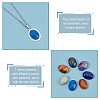 DIY Natural Mixed Stone Oval Pendant Necklace Making Kit DIY-UN0003-11-4
