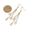 Brass Glass Teardrop Dangle Earrings EJEW-JE06579-4