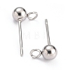 304 Stainless Steel Ball Post Stud Earring Findings X-STAS-Z035-02P-F-2