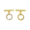 Rack Plating Eco-Friendly Brass Pave Clear Cubic Zirconia Toggle Claps KK-K330-45G-2
