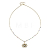 304 Stainless Steel Evil Eye Pendants 304 Stainless Steel Chains Necklaces for Women NJEW-JN06380-2