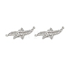 Brass Pave Clear Cubic Zirconia Connector Charms KK-E068-VB381-2