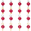 16Pcs 4 Styles Lab Grown Red Corundum Charms with July Birthstone Connector Charms PALLOY-SW00124-1
