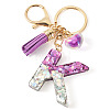 Alloy Resin Heart Keychains KEYC-TADJ0002-01G-K-2