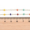 Colorful Rondelle Plastic Beads Handmade Link Chain Necklaces NJEW-P354-02B-G-3