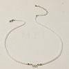 Alloy Number 555 Pendant Resin Imitation Pearl White Round Beaded Necklaces for Women FS-WGE7FDC-14-1