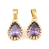 Brass Pave Cubic Zirconia Charms CU-CBA9AB3-01G-02-1