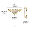Brass Micro Pave Clear Cubic Zirconia Brooch Findings JEWB-YW0001-02G-3