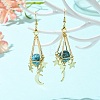 Alloy Macrame Pouch Dangle Earring for Stone Bead Holders EJEW-TA00288-3