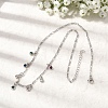 Brass Micro Pave Cubic Zirconia Teardrop Pendant Necklaces NJEW-B157-11P-1