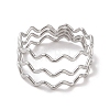 Non-Tarnish 304 Stainless Steel Wave Finger Rings for Women RJEW-G315-07B-P-2