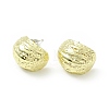 Alloy Textured Half Round Stud Earrings with 925 Sterling Silver Pins for Women EJEW-G310-11G-1