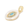 Brass Micro Pave Cubic Zirconia Pendants KK-Q030-03C-G-2