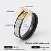 304 Stainless Steel Rhinestone Finger Rings for Couple FG1274-8-1