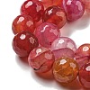 Faceted Natural Dragon Veins Agate Beads Strands G-F447-12mm-P08-4