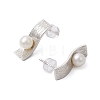 Natural Pearl Ear Studs EJEW-P286-48P-2