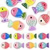 8Pcs 8 Colors Painted Glass Beads LAMP-YW0004-07-1