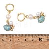 Natural Cultured Freshwater Pearl & Brass Enamel Hoop Dangle Earrings for Women EJEW-JE07268-02-5
