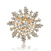 Alloy and Clear Glass Rhinestone Christmas Snowflake Brooch for Women PW-WG5C554-01-1