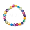 Dyed Natural Shell Beads Stretch Bracelets for Women BJEW-JB13582-3