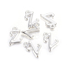 Silver Color Plated Alloy Letter Pendants PALLOY-J718-01S-Z-2