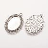 Zinc Alloy Pendant Settings for Cabochon & Rhinestone PALLOY-A15257-AS-FF-2