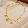 304 Stainless Steel Flower Multi Pendant Bib Necklaces for Women WG4B855-01-2