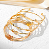 5Pcs 5 Styles Alloy Bangles WG70F83-01-3