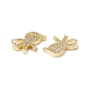 Brass Micro Pave Clear Cubic Zirconia Connetor Charms KK-E068-VB031-3