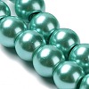 1450Pcs 10 Strands Baking Painted Pearlized Glass Pearl Round Bead Strands  HY-SZ0001-04-1