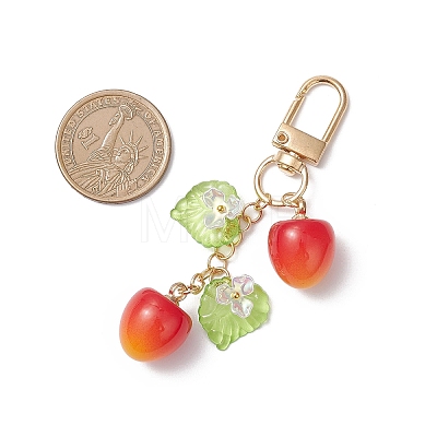 2Pcs Plastic Cherry Pendant Decorations HJEW-JM04399-1