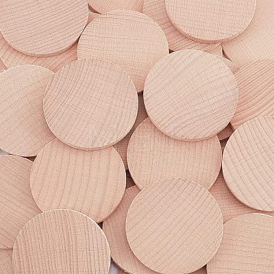 Beech Wooden Round Pieces WOOD-WH0119-05D-1