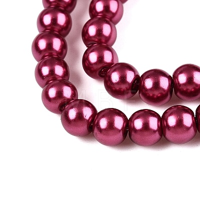 Baking Painted Pearlized Glass Pearl Round Bead Strands HY-Q003-10mm-14-1