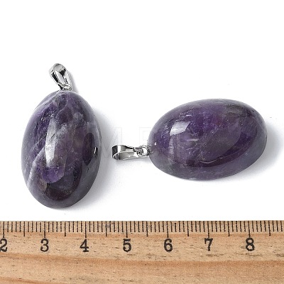 Natural Amethyst Pendants G-A259-03P-01-1