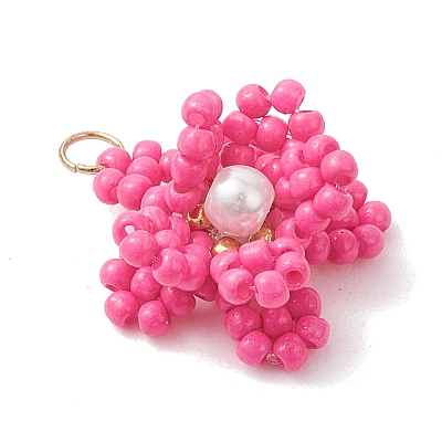 Glass Seed Beaded Pendants PALLOY-MZ01246-01-1