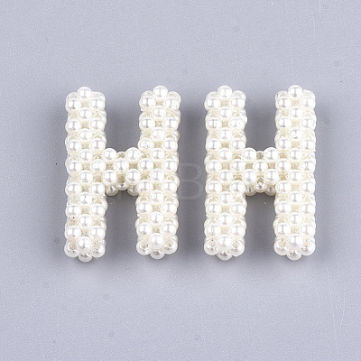 Handmade ABS Plastic Imitation Pearl Woven Beads FIND-T039-18-H-1