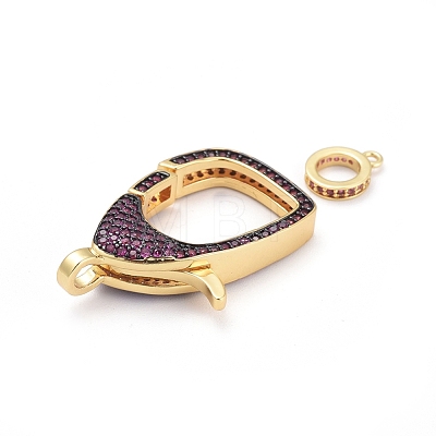 Brass Micro Pave Cubic Zirconia Lobster Claw Clasps ZIRC-F110-94G-03-1