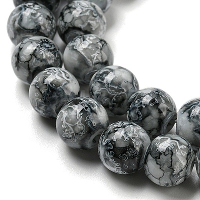 Opaque Spray Painted Glass Beads Strands GLAA-XCP0001-29-1