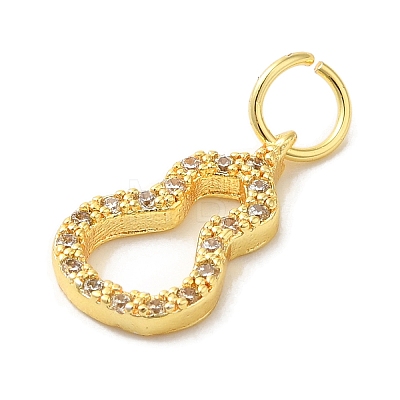 Brass Micro Pave Cubic Zirconia Charms KK-C072-46G-1